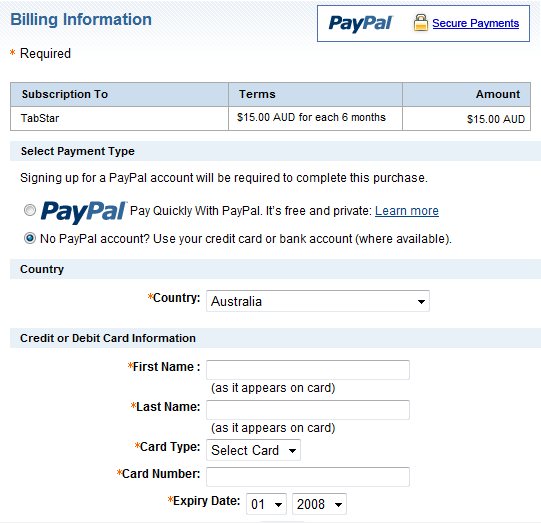 PayPal - Choose Payment Method