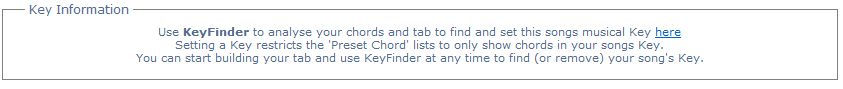 KeyFinder In Create Guitar Tablature Page