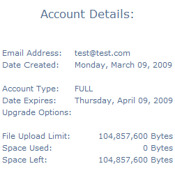 My Account Details