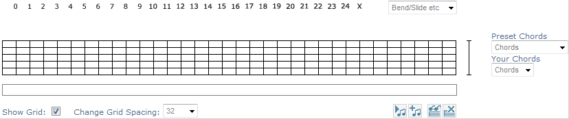 Tablature Grid Showing Modifier List